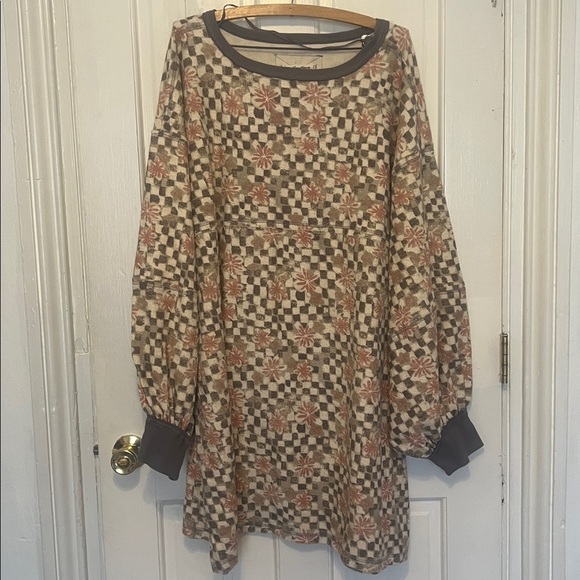 Free peopleCoastal Printed Crew Tunic /Dress in Terracotta Combo size large nwot - Picture 4 of 7